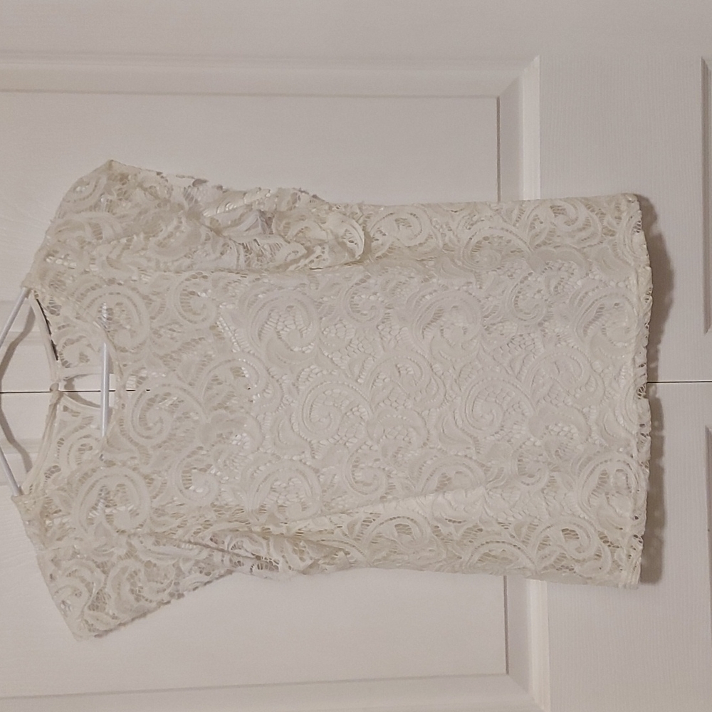 White lacy top